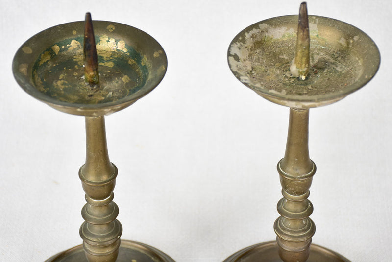 Candlesticks, bronze, 17th-century 11¾" (pair)