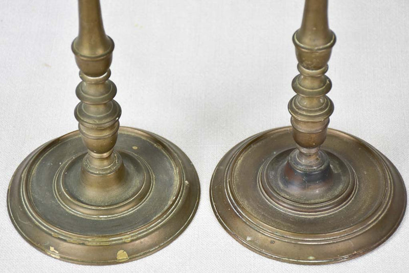 Candlesticks, bronze, 17th-century 11¾" (pair)
