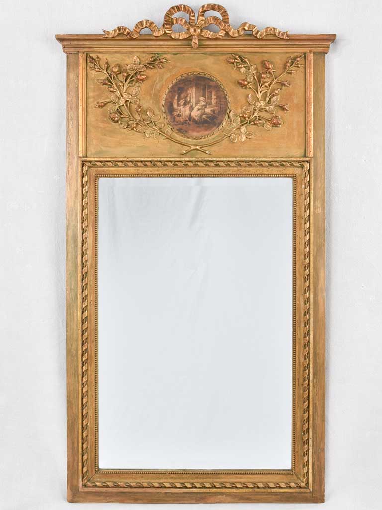 Antique French trumeau mirror - gold 47¼" x 26½"