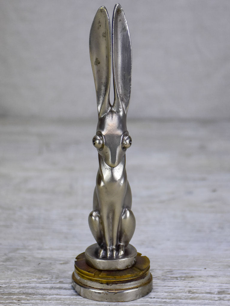 Nickle bronze hare car mascot - 1930's