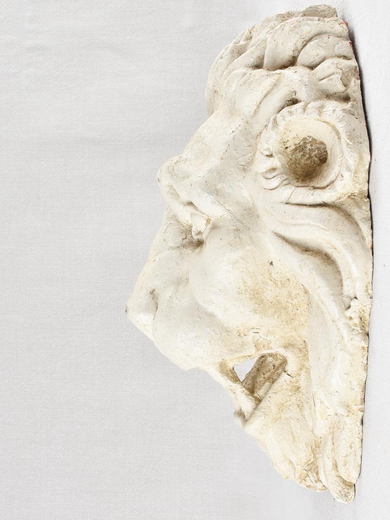 Classic white terracotta lion ornament