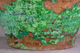 Large antique Spanish olive jar with green / aqua glaze 33¾"