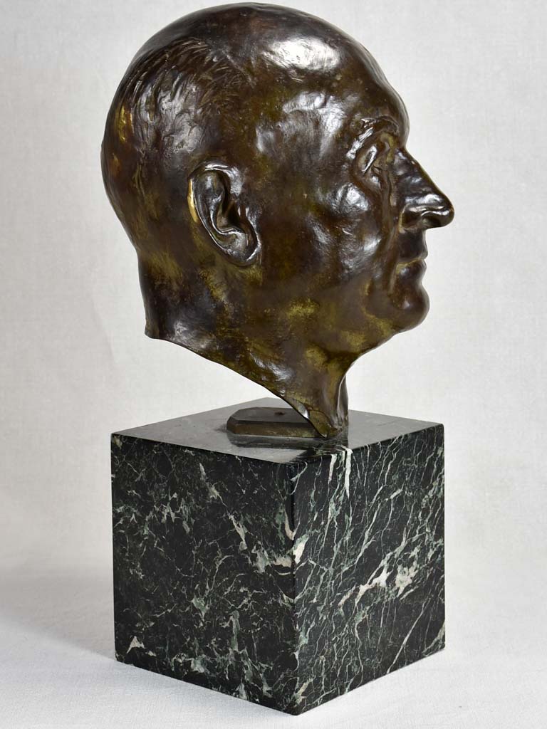 Polished, aged Sienna, marble-accented bust