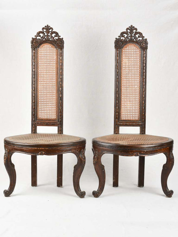 Pair of 18th century high back English corner chairs 51½"