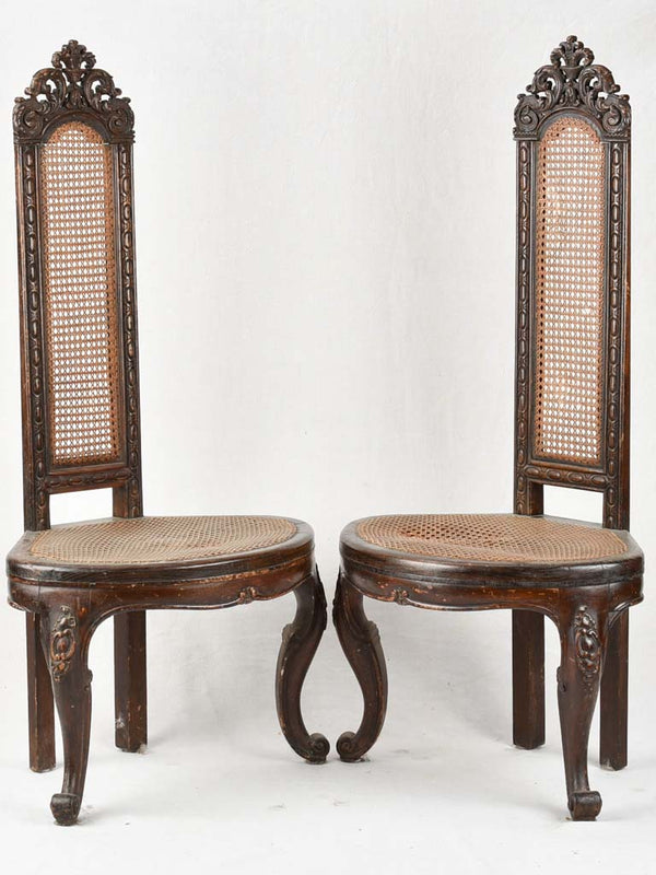 Pair of 18th century high back English corner chairs 51½"