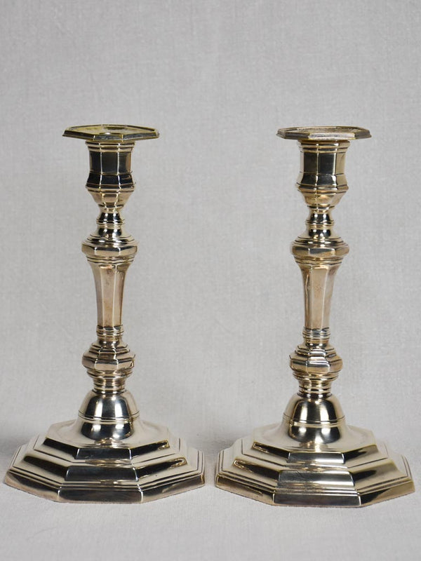 Antique Silver Plated Louis XIV Candlesticks