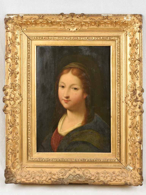 Antique Oil Painting of Religious Saint