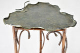 Side table/indoor plant stand, bronze & bamboo