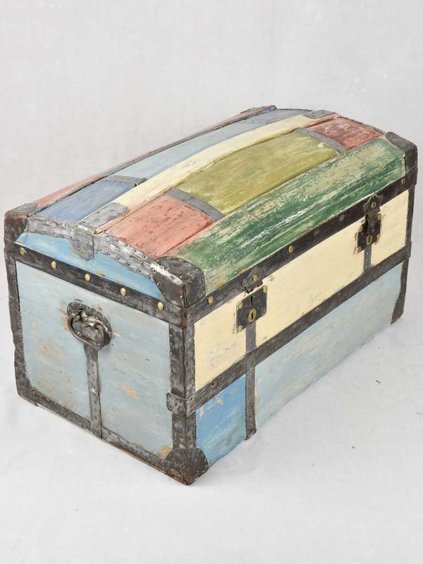 19th century travel trunk - multicolor