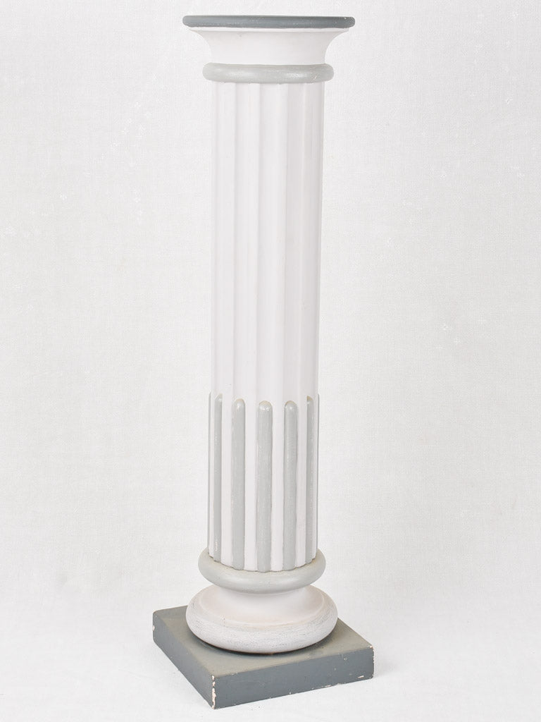 Vintage timber column-shaped presentation pedestal