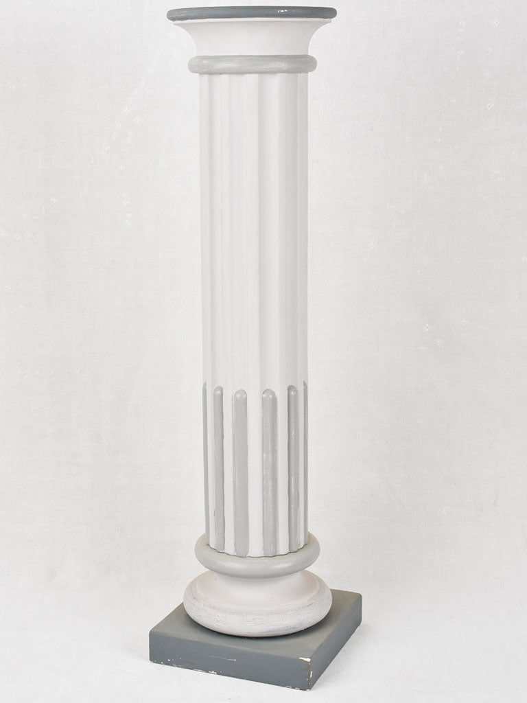 White, gray painted timber pedestal