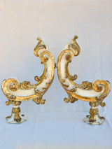 Pair of salvaged 19th century Italian gilded appliques 29½"