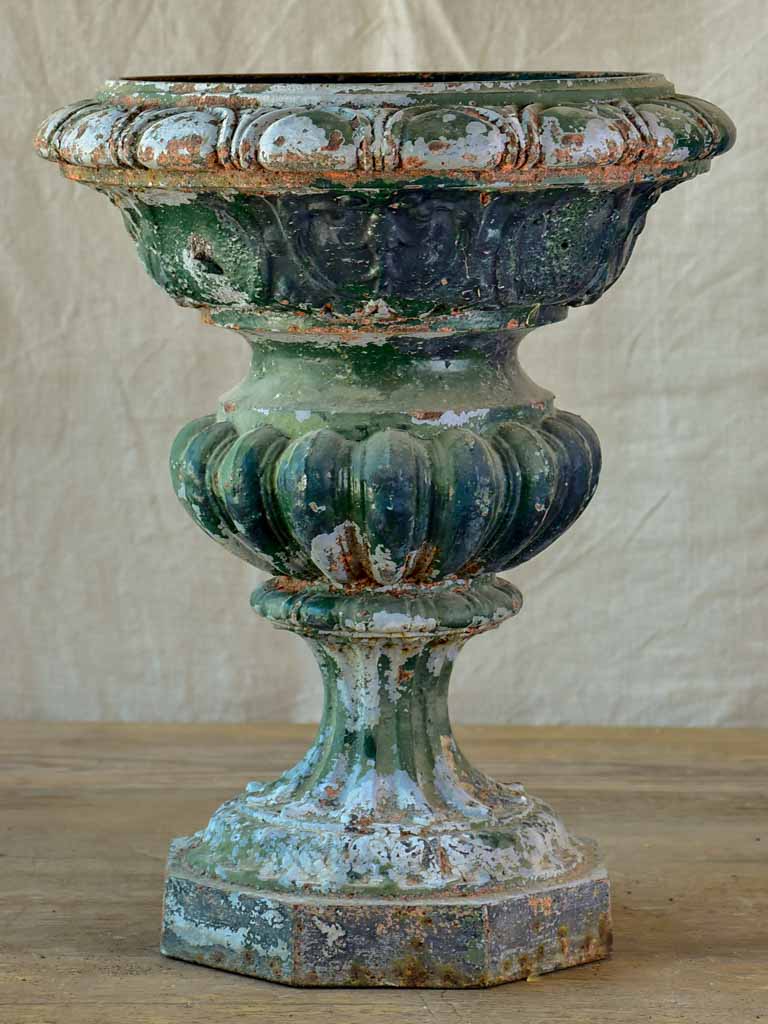 Elegant cast iron French garden urn