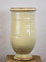 French handmade terracotta olive jar - off white finish