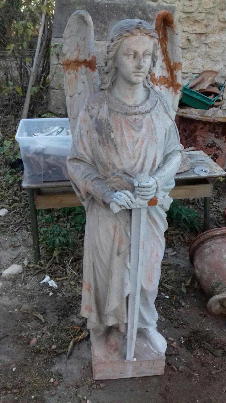 19th century terracotta archangel statue