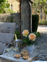 Laurent Perrier ice bucket with leather handle