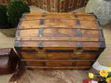 19th century French pine timber chariot chest