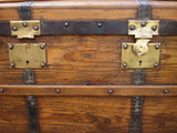 19th century timber and iron French chariot chest
