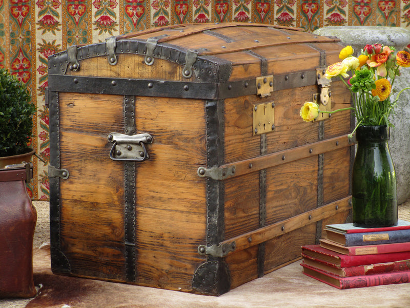 19th century antique French chariot chest