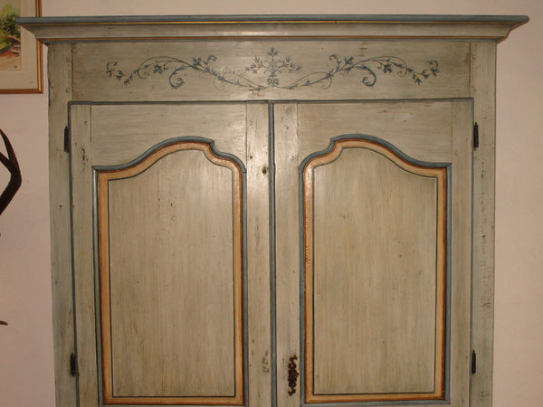 18th century antique Louis XV painted marriage armoire
