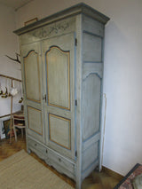 18th century Louis XV painted marriage armoire - side in excellent condition