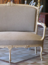 Upholstered French Louis XVI canape