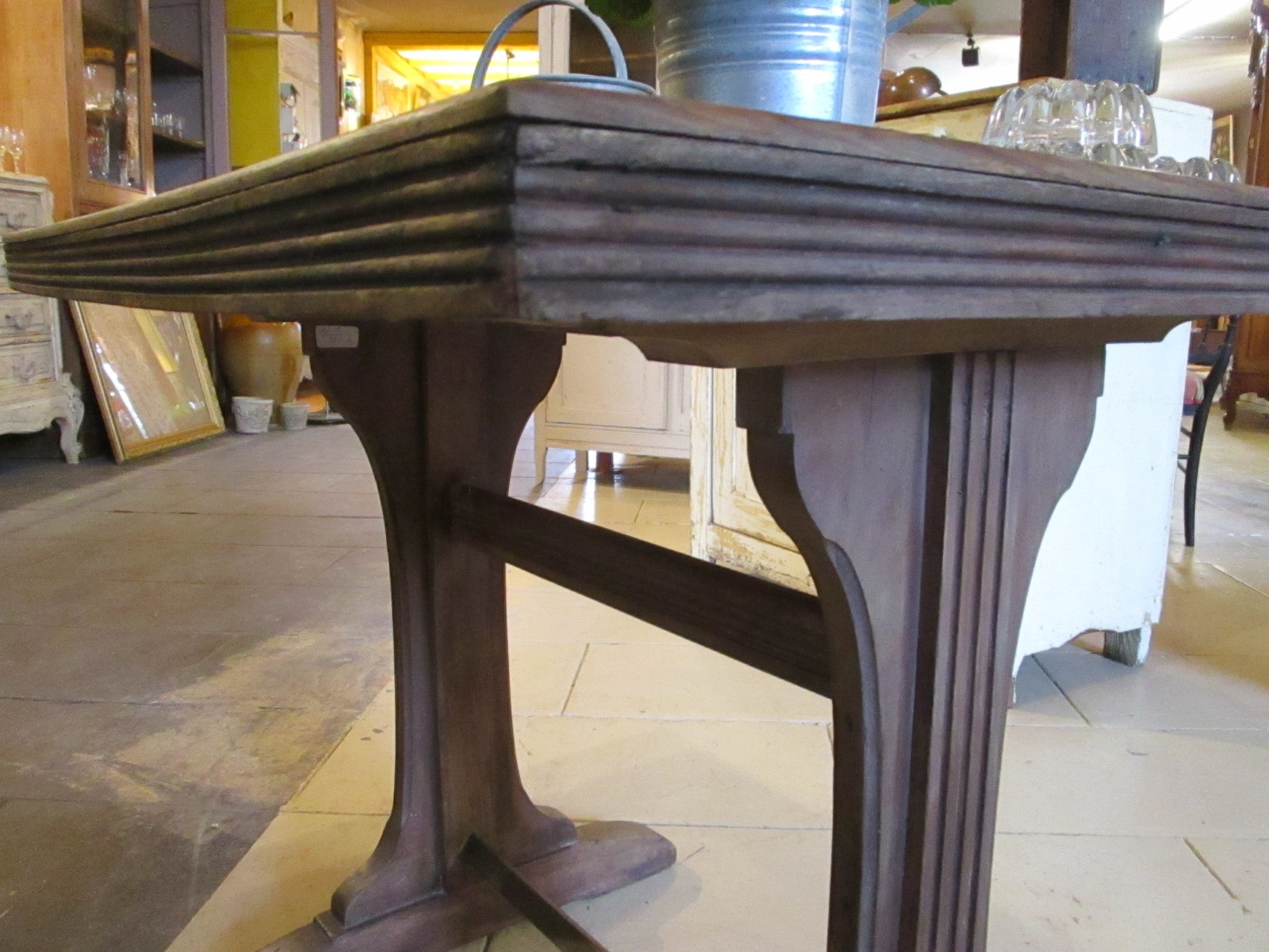 Retro bistro table with zinc top
