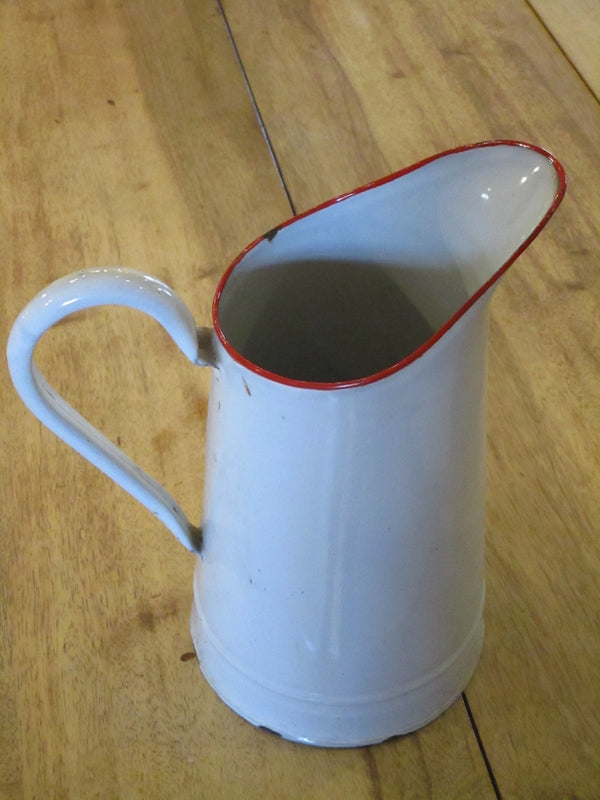 rustic enamel water jug white