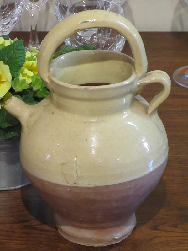 Rustic water jug cream glaze 26cm