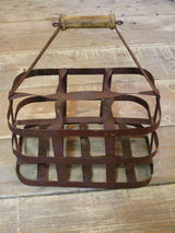 1920s iron timber bottle carrier