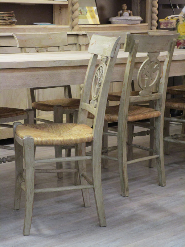 Set of eight French directoire chairs chalk paint 
