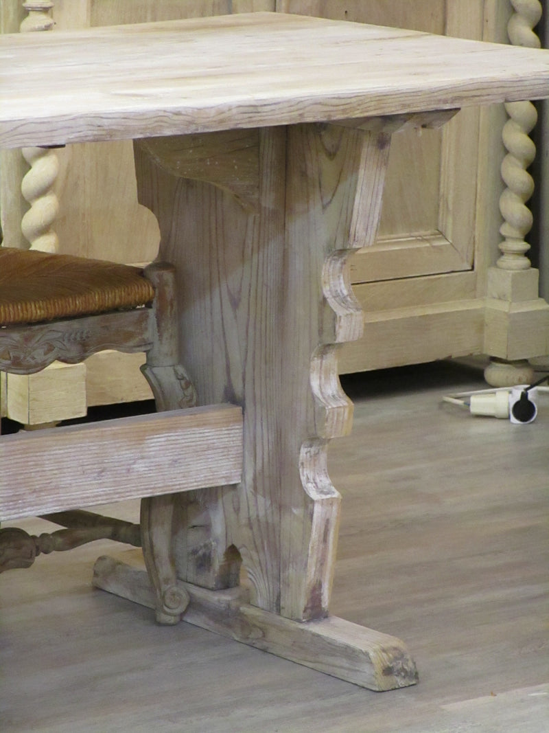 Rustic French farmhouse dining table savoy carved frame detail