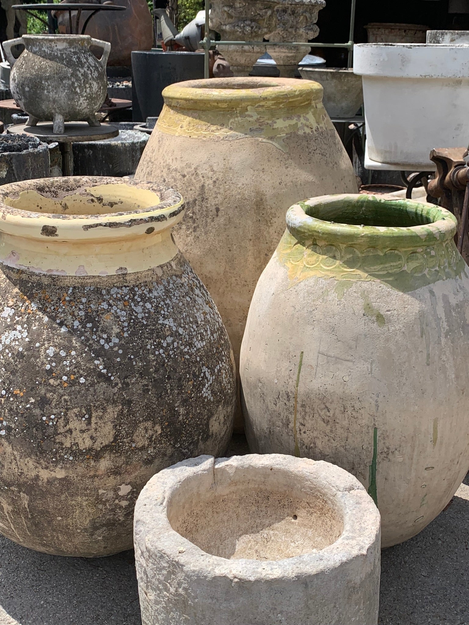 19th century Biot jar with green glaze 33¾"