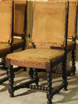 Louis XIII hessian chairs - set of four