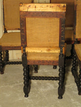 Louis XIII hessian chairs - set of four