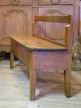 19th century french oak and cherry wood bench seat