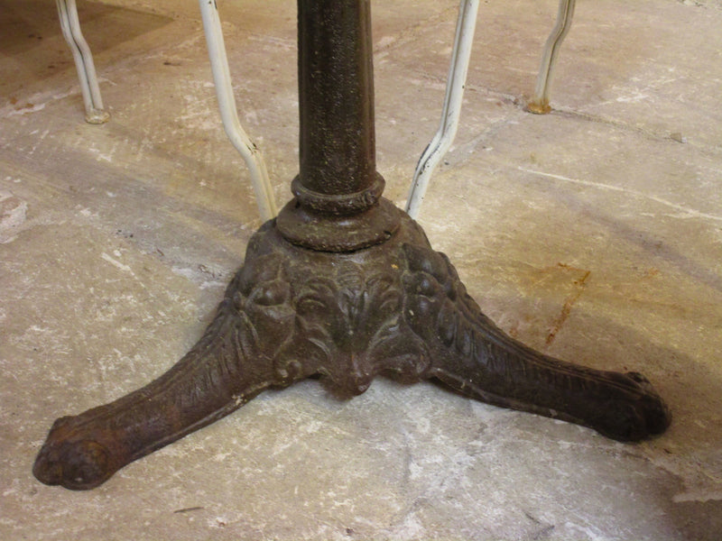 Cast iron decorative stand - Round Parisian cafe marble top table