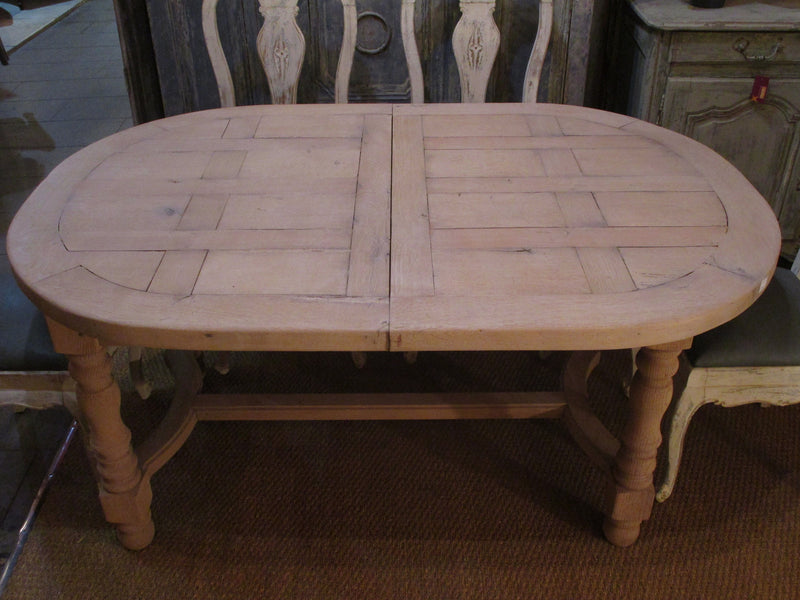 French oak oval dining table extendable mid century