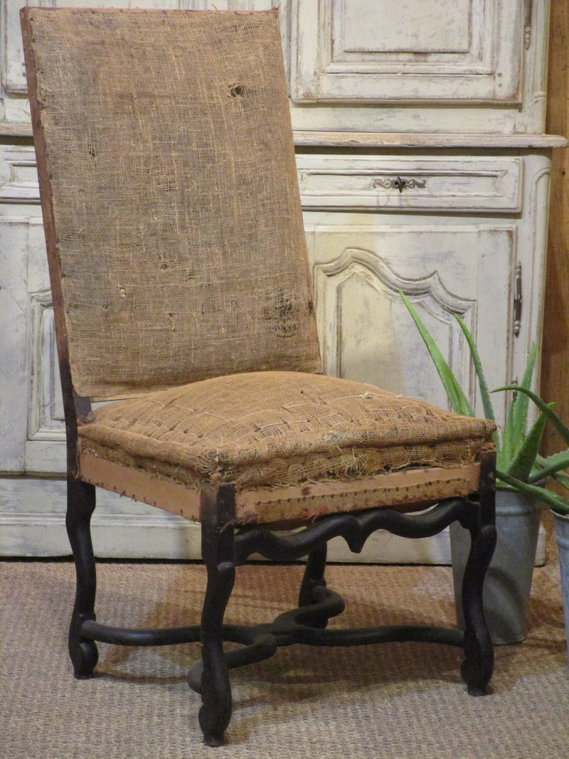 Louis XIII hessian chair rustic