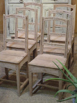 Set of six 18th century French oak rustic chairs farmhouse decor