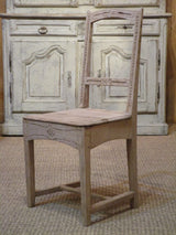 Detail Set of six 18th century French oak rustic chairs farmhouse decor