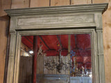 Top frame detail - French Napoleon III mantel manteau mirror rectangular rustic patina modern farmhouse
