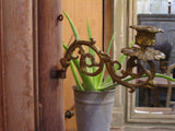 Bronze candlestick detail - French oak modesty mirror with 