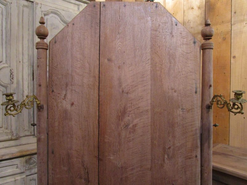 Back detail - French oak free standing pivoting mirror