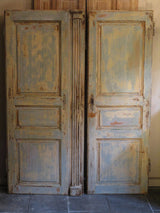 Pair of Louis XVI French doors with original paint and hardware