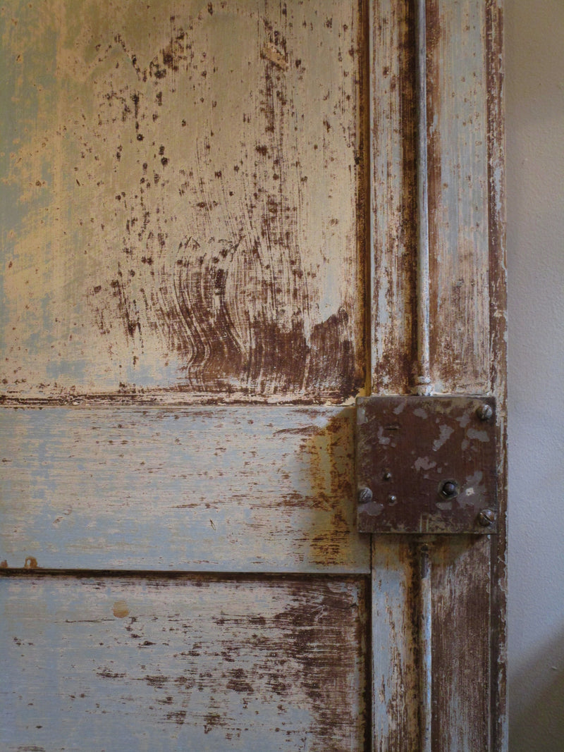 Detail - Pair of Louis XVI French doors with original paint and hardware