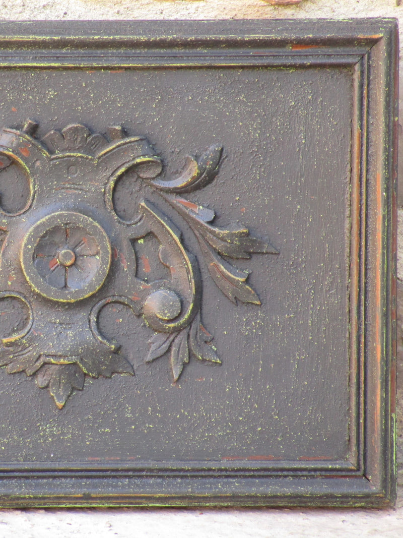 Henri II walnut panel art floral carvings