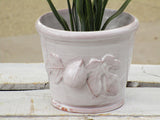 glazed white fig detail pot plant holder