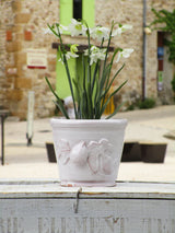 french pot plant holder ceramic white pottery artisan