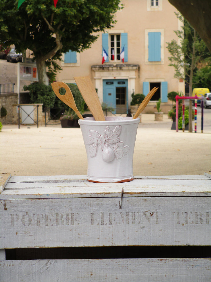 Bespoke french pottery kitchen utensil container ceramic wedding gift